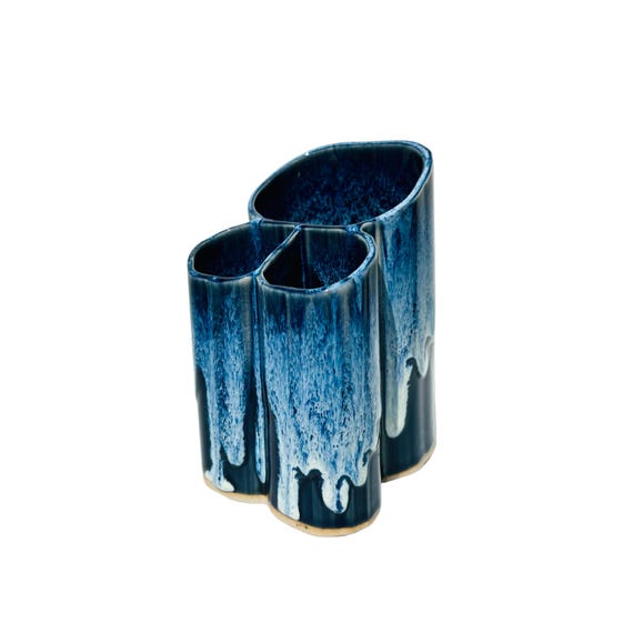 Handmade Stoneware Toothbrush Holder – Pottery Bathroom Decor