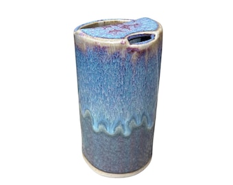16 ounce Travel Tumbler – Ceramic Stoneware Pottery Drinkware - Built in Lid