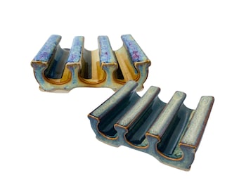 Jabonera de cerámica hecha a mano – Jabonera de cerámica estriada