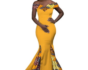 Robe Africaine Wax Imprimée À La Mode Pour Femmes Africaines Ankara