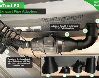 xTool P2 Exhaust Adapters: 3D Printed Ducting Set