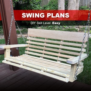 Porch Swing Plans, Outdoor Swing Plans [ Porch Swing, Garden Swing, Yard Swing, Patio Swing, Deck Swing]