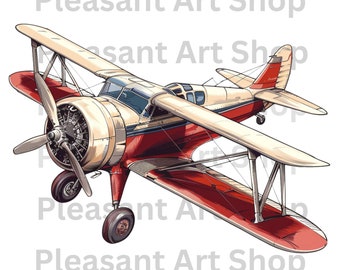 Antique airplane Clipart | airplane lover|  Sublimation | Instant Download | PNG | PDF | SVG | T-shirt Design | Mug | Printable | Crafting