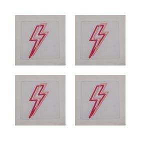 Embroidered Cocktail Napkins Bachelorette Party Lightening Bolt Napkins
