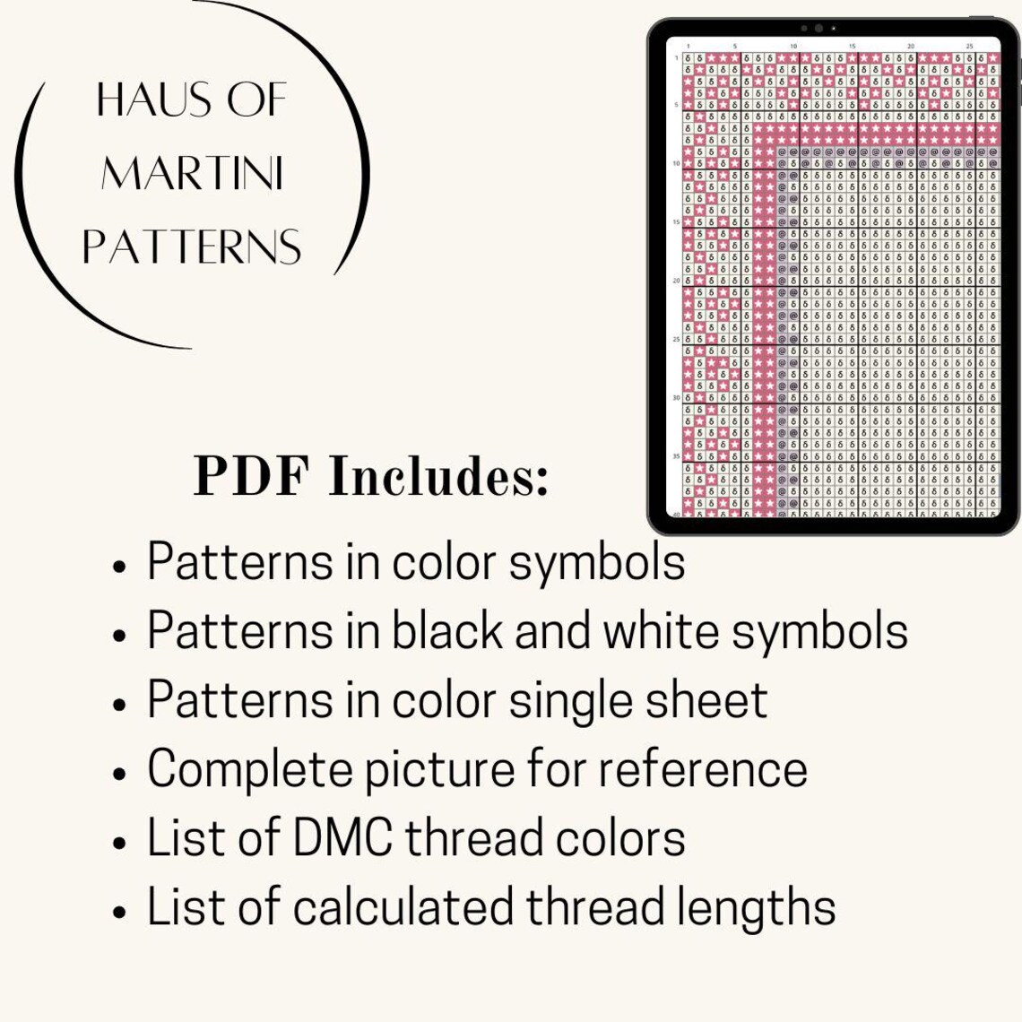 Modern Espresso Martini Cross Stitch Needlepoint Counted Pattern Easy ...