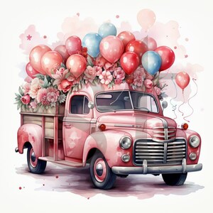 Valentinstag Gartenflagge – Love Truck Design, 30x45 Cm, Wetterfest, Aus Polyester