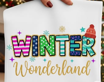 Winter Wonderland PNG | Colorful Winter Sublimation Design | Digital Download