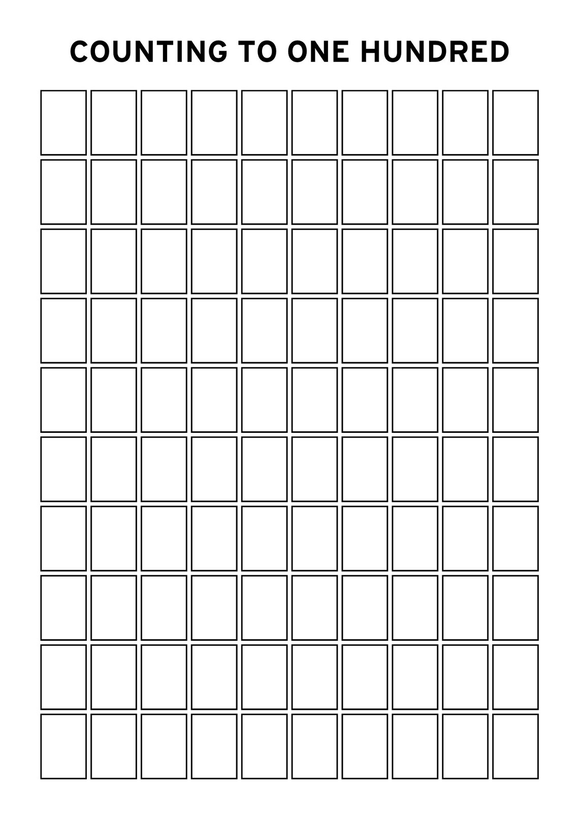 Counting to 100 Worksheet. Portrait. Instant Digital Download ...