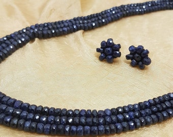 Blue Sapphire Necklace with Earrings