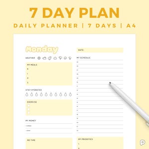 Daily Planner | Kawaii Planner | Sunny Planner | Work Planner | Personal Planner | Productivity Planner | Instant Download - Plannelli PL01