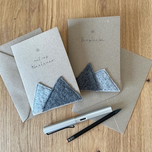 Karte, Klappkarte, Grußkarte, Postkarte Berge, Bergliebe, Abenteuer, handgemacht, mit Filz, 3-dimensional