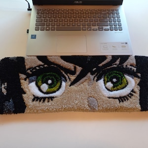 Inosuke tufted keyboard rug , demon slayer rug,gaming keyboard rug image 1