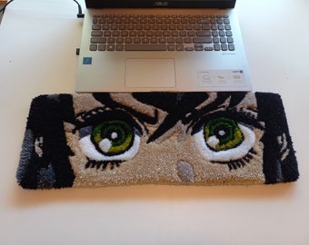 Inosuke tufted keyboard rug , demon slayer rug,gaming keyboard rug