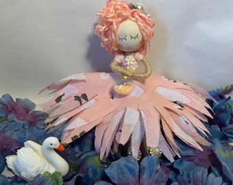Odette , a Swan Fairy sister,  Wire doll to collect, poseable, wire doll, fairy, ballerina, swan lake