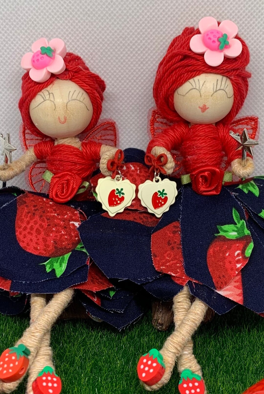 Strawberry Flower Fairy Sisters, Strawberry , Posable, Wire Doll, Gift ...