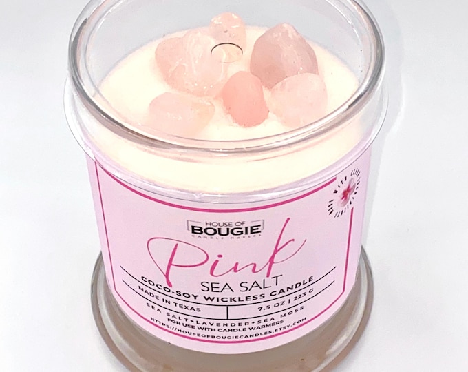 Wickless Candle with Rose Quartz
