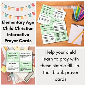 Elementary Age Child Christian Interactive Prayer Cards Edition 2