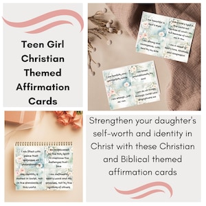 Pre-Teen and Teen Girl Christian Themed Affirmation Cards