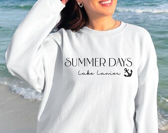 CUSTOM Boat Name Sweatshirt, Personalized Boating Location Crewneck, Lake River Bay, Custom Boat Shirt, Nautical Sweater, Boat Owner Gift
