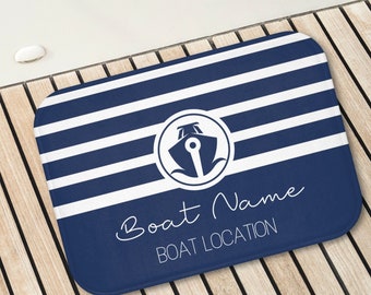 CUSTOM Boat Name Mat, Personalized Boat Accessories, Nautical Bath Mat, Indoor Boat Rug, Boat Decor, Custom Boat Gift, New Boat Owner Gift