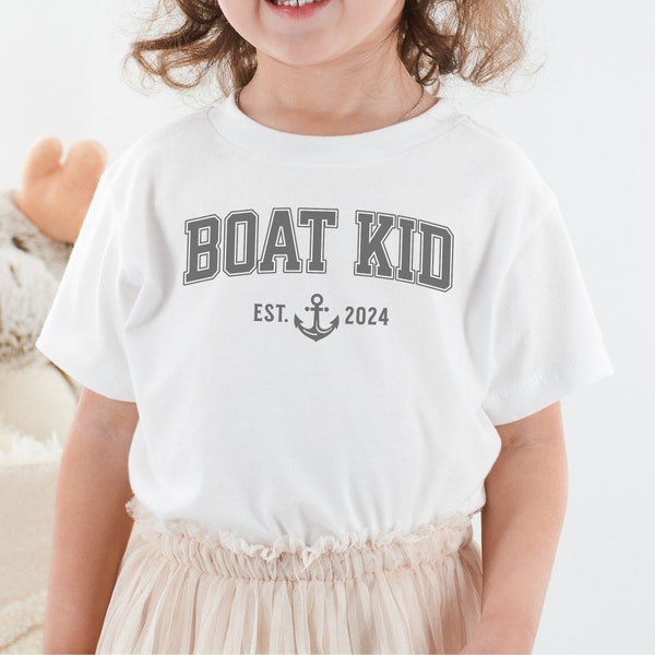 Kid's Nautical Shirt, Boat Kid Shirt with Custom Year, Summer Kids Anchor Shirt, Toddler Boat Top, Boating Family TShirts, Boating Kids Gift