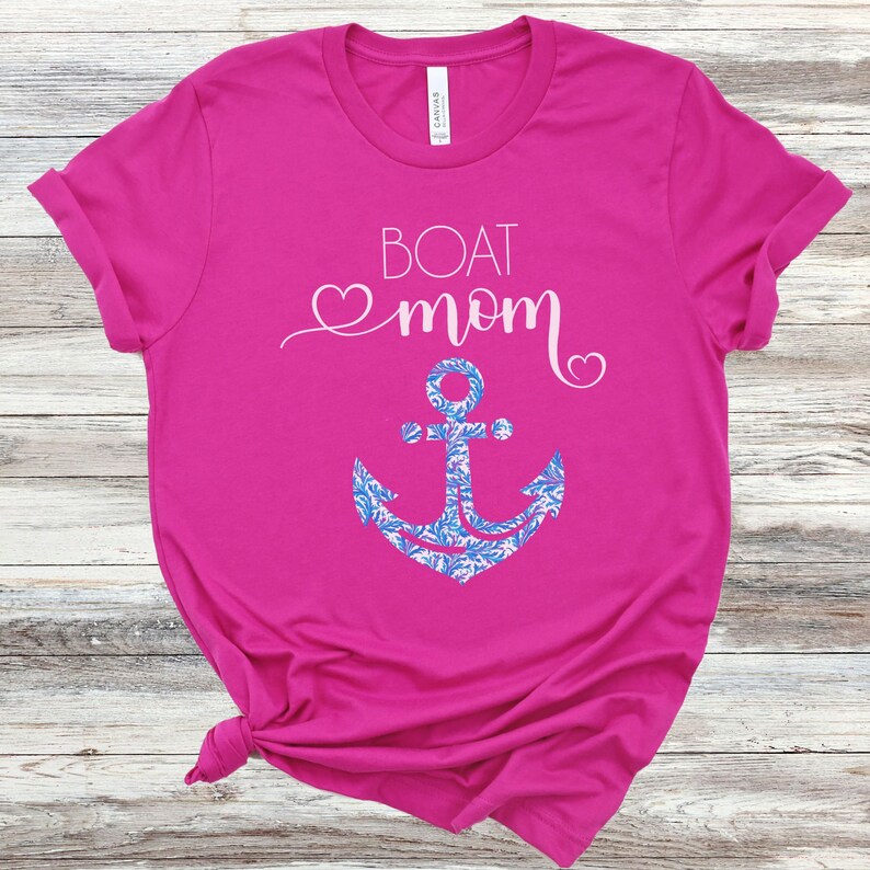 nautical anchor boat mom t-shirt boating