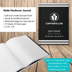 custom boat captains log book personalized boat name location