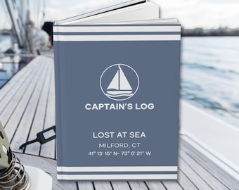 Sailboat Captain's Log Book, Custom Log Book, Ship Log Book, Sailing Journal, Sail Boat Journal, Sailboat Gift, Nautical Gift, Sailor Gift