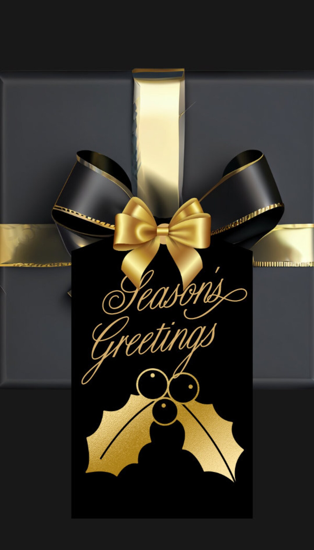 Printable Black and Gold Elegant Christmas Gift Tags Christmas Stickers ...