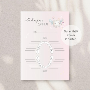 Milchzahnkalender Zahnfee, Zahnfee Zertifikat, Meilensteinkarte Milchzähne, Zahnkalender, Milchzahn, Wackelzähne, Zahnkarte Zertifikat
