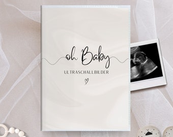 Ultraschallbilder-Mappe "Oh Baby", Ultraschallbilder Album, Hülle, Aufbewahrung, Einsteckalbum Baby 10x15cm, Ultraschallbilder Geschenk