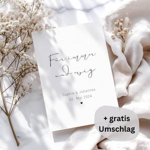Glückwunschkarte Hochzeit personalisiert, Personalisierte Karte zur Hochzeit mit Namen und Datum, Hochzeitskarte, Glückwunschkarte Trauung