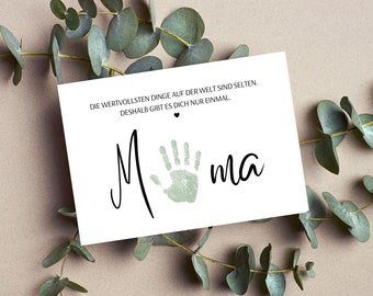 Regalo para el Día de la Madre, póster para el Día de la Madre, regalo personalizado para el Día de la Madre, huella de mano, regalo con huella de mano, póster personalizado para mamá