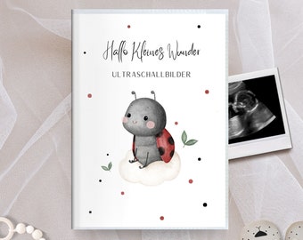 Ultraschallbilder-Mappe Marienkäfer, Hallo kleines Wunder, Ultraschallbilder Album, Hülle Ultraschallbilder, Aufbewahrung Ultraschallbilder