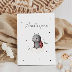 Mutterpasshülle Marienkäfer, Hülle für den Mutterpass, Hülle Mutterpass, Geschenk zur Schwangerschaft, Mutterpass Geschenk, Schwangerschaft