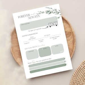 Hochzeit Ausfüllkarten, Gästebuchkarten Eukalyptus Salbei, Gästekarten Hochzeit zum Ausfüllen, Gästebuch Alternative Hochzeit, Gästebuch