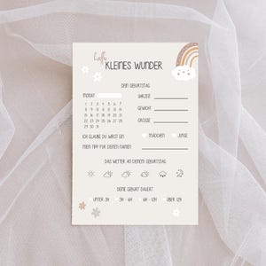 Hallo kleines Wunder Tippkarten Wolke, A6, Babyshower, Babyparty Set, Tippkarte neutral, Babyparty Ausfüllkarte, Babyshower, Gender-Reveal