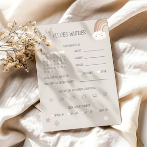 Hallo kleines Wunder, hellgrau, Tippkarten Wolke, Babyshower, Babyparty Set, Tippkarte neutral, Babyparty Ausfüllkarte, Babyshower Spiel
