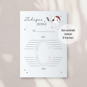 Milchzahnkalender Pirat, 2 Stück Meilensteinkarte Milchzähne, Zahnkalender, Milchzahn, Wackelzähne, Zahnfee Zertifikat, erster Wackelzahn