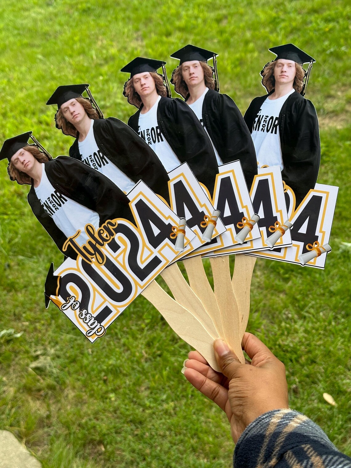 Graduation Handle Graduation Fans, Gradfans, Head on a Stick, Custom, Face, Handles ...