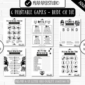 Bride or Die Bachelorette Party Games l Till Death Do Us Printable l Goth Hens Night l Dirty Funny Party Games for Adults l Instant Download