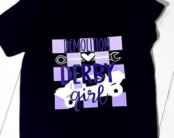 Demolition Derby Girl Purple Baby / Toddler - Derby Baby Onesie / TShirt - Western Baby Clothing - Baby - Baby Shower Gift - Baby Girl
