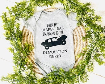 Demolition Derby Baby / Toddler - Derby Baby Onesie / TShirt - Western Baby Clothing - Baby - Baby Shower Gift - Baby Boy - Baby Girl