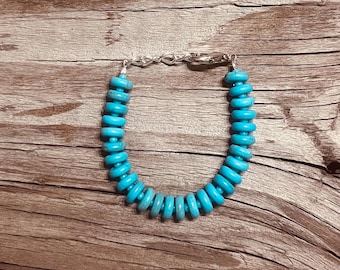 Hand Beaded Turquoise Bracelet For Baby / Toddler / Child / Adult | Western Baby Bracelet | Baby Shower Gift | Baby Bracelet | Turquoise |