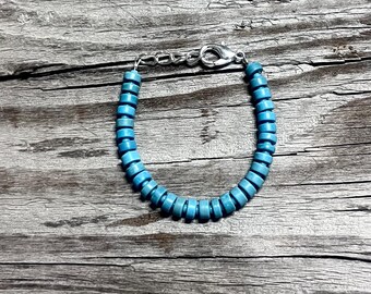 Hand Beaded Turquoise Bracelet For Baby / Toddler / Child / Adult | Western Baby Bracelet | Baby Shower Gift | Baby Bracelet