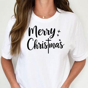 Merry Christmas SVG PNG Religious Cross Holiday Star Grateful Faith Jesus Sublimation Cricut Cut File HAGraphonics
