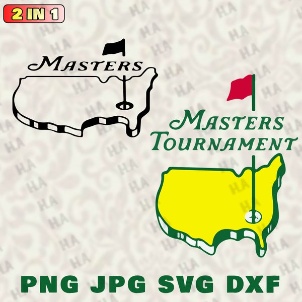 Masters Symbol Black & Full, masters golf party Svg, Masters Party,Instant Digital Download Golf Logo Downloadable PNG, SVG, and JPG Files