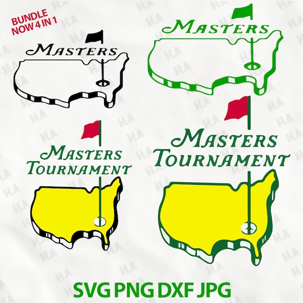 Masters Symbol Black & Full, masters golf party Svg, Masters Party,Instant Digital Download Golf Logo Downloadable PNG, SVG, and JPG Files