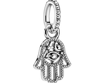 New Pandora Protective Hamsa Hand Dangle Charm Trending Silver Charms for Women Unique Birthday and Anniversary Jewellery Idea For Women's