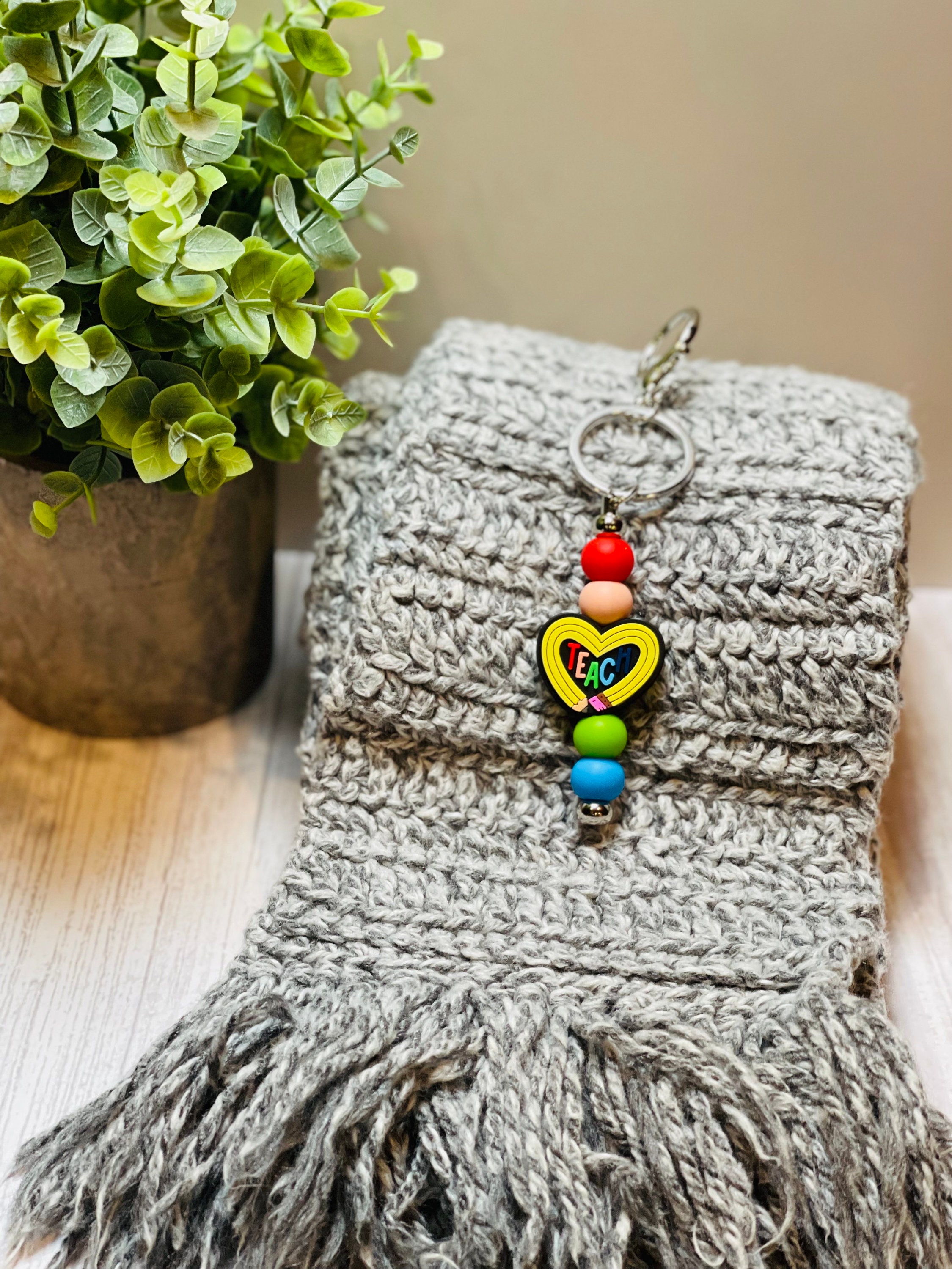 Teach Silicone Beaded Keychain - Thumbnail 2